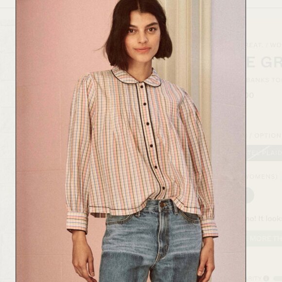 NWOT THE GREAT. river banks top in pastel plaid - Picture 6 of 6